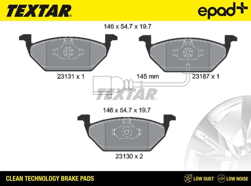 Textar 2313101CP - Комплект спирачно феродо, дискови спирачки vvparts.bg