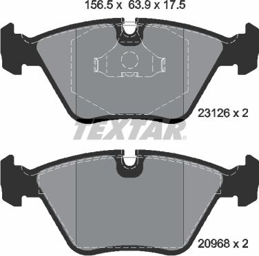 Textar 2312601 - Комплект спирачно феродо, дискови спирачки vvparts.bg