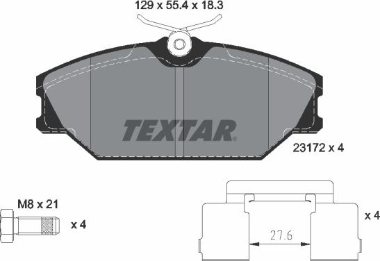 Textar 2317203 - Комплект спирачно феродо, дискови спирачки vvparts.bg