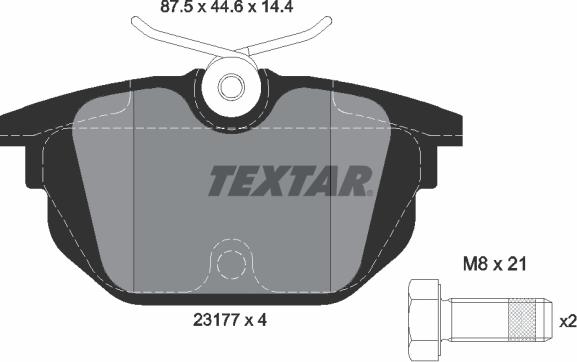 Textar 2317703 - Комплект спирачно феродо, дискови спирачки vvparts.bg