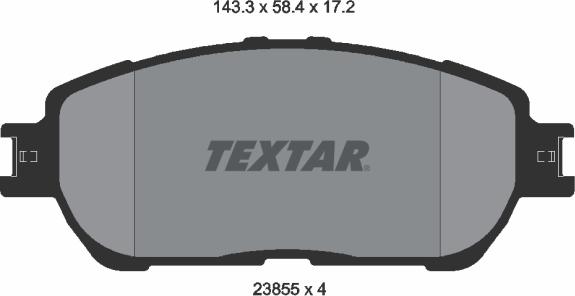 Textar 2385503 - Комплект спирачно феродо, дискови спирачки vvparts.bg