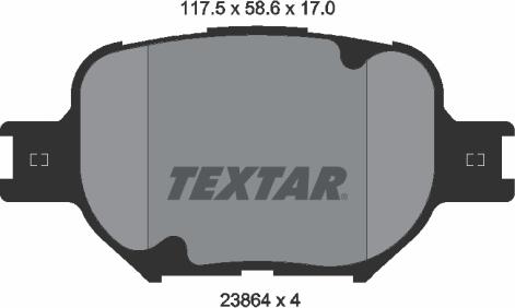 Textar 2386401 - Комплект спирачно феродо, дискови спирачки vvparts.bg