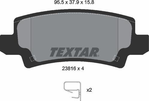 Textar 2381601 - Комплект спирачно феродо, дискови спирачки vvparts.bg