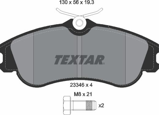 Textar 2334602 - Комплект спирачно феродо, дискови спирачки vvparts.bg