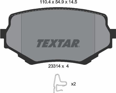 Textar 2331401 - Комплект спирачно феродо, дискови спирачки vvparts.bg