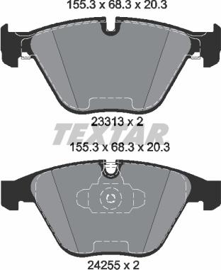 Textar 2331381 - Комплект спирачно феродо, дискови спирачки vvparts.bg