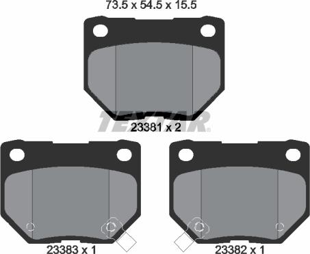 Textar 2338101 - Комплект спирачно феродо, дискови спирачки vvparts.bg
