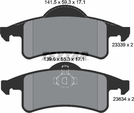 Textar 2333901 - Комплект спирачно феродо, дискови спирачки vvparts.bg