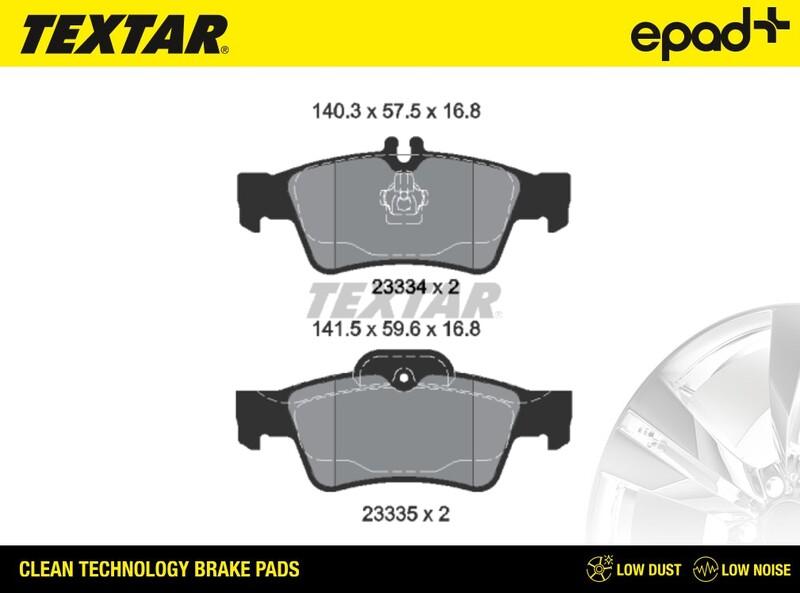 Textar 2333403CP - Комплект спирачно феродо, дискови спирачки vvparts.bg