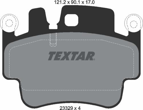 Textar 2332902 - Комплект спирачно феродо, дискови спирачки vvparts.bg