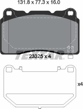 Textar 2332502 - Комплект спирачно феродо, дискови спирачки vvparts.bg