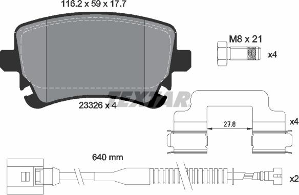 Textar 2332603 - Комплект спирачно феродо, дискови спирачки vvparts.bg