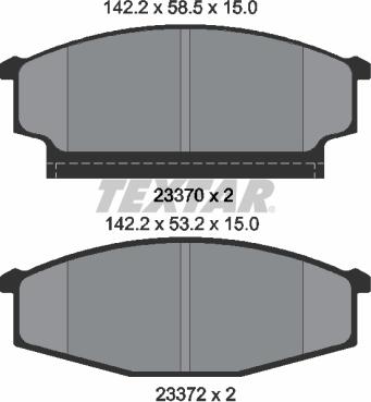 Textar 2337001 - Комплект спирачно феродо, дискови спирачки vvparts.bg