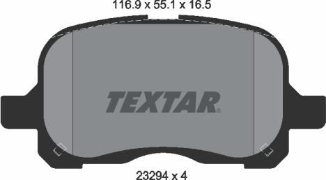 Textar 2329402 - Комплект спирачно феродо, дискови спирачки vvparts.bg