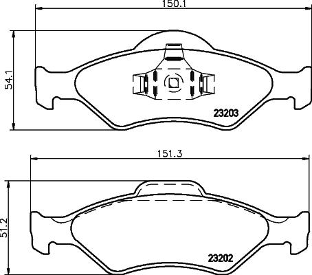 Textar 2320201 - Комплект спирачно феродо, дискови спирачки vvparts.bg