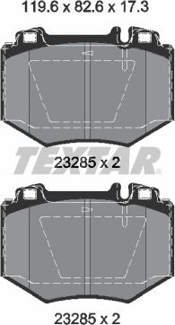 Textar 2328501 - Комплект спирачно феродо, дискови спирачки vvparts.bg