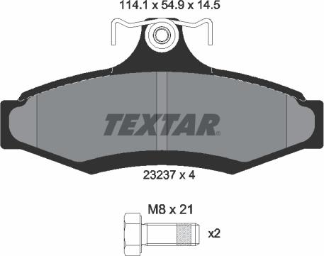 Textar 2323701 - Комплект спирачно феродо, дискови спирачки vvparts.bg