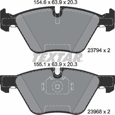 Textar 2379481 - Комплект спирачно феродо, дискови спирачки vvparts.bg