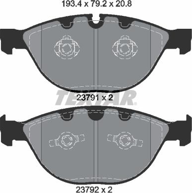 Textar 2379101 - Комплект спирачно феродо, дискови спирачки vvparts.bg