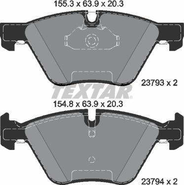 Textar 2379381 - Комплект спирачно феродо, дискови спирачки vvparts.bg