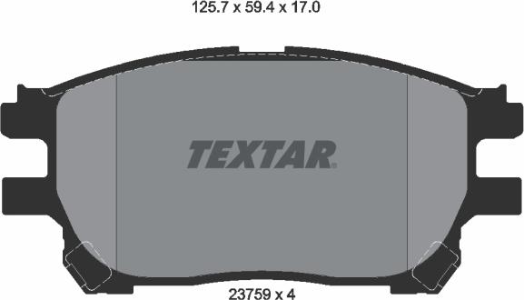 Textar 2375901 - Комплект спирачно феродо, дискови спирачки vvparts.bg