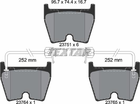 Textar 2375101 - Комплект спирачно феродо, дискови спирачки vvparts.bg