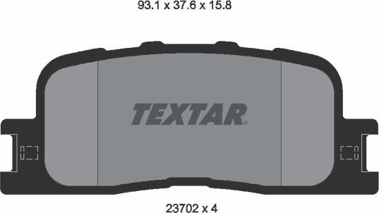 Textar 2370201 - Комплект спирачно феродо, дискови спирачки vvparts.bg