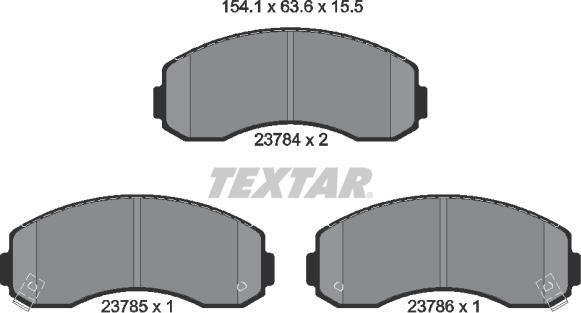 Textar 2378401 - Комплект спирачно феродо, дискови спирачки vvparts.bg