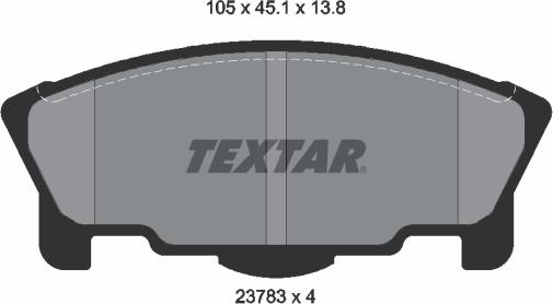 Textar 2378301 - Комплект спирачно феродо, дискови спирачки vvparts.bg