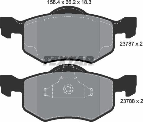 Textar 2378701 - Комплект спирачно феродо, дискови спирачки vvparts.bg