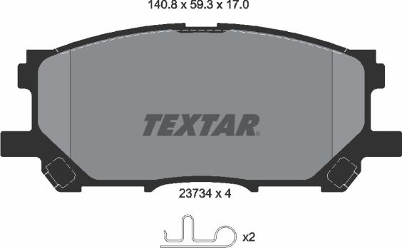 Textar 2373401 - Комплект спирачно феродо, дискови спирачки vvparts.bg