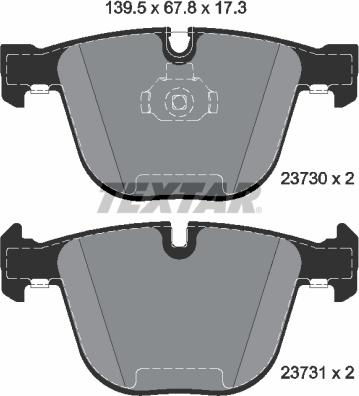 Textar 2373001 - Комплект спирачно феродо, дискови спирачки vvparts.bg