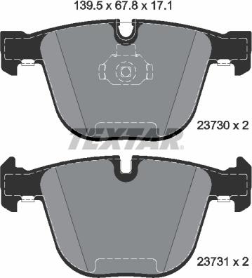 Textar 2373007 - Комплект спирачно феродо, дискови спирачки vvparts.bg