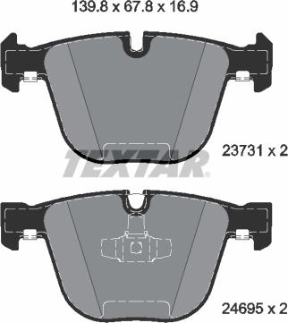 Textar 2373104 - Комплект спирачно феродо, дискови спирачки vvparts.bg