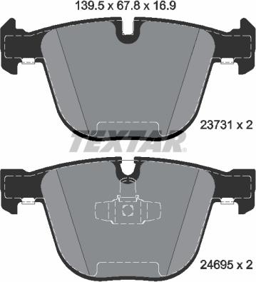 Textar 2373101 - Комплект спирачно феродо, дискови спирачки vvparts.bg