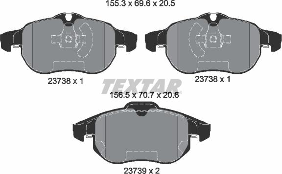 Textar 89016500 - Спирачен комплект, дискови спирачки vvparts.bg