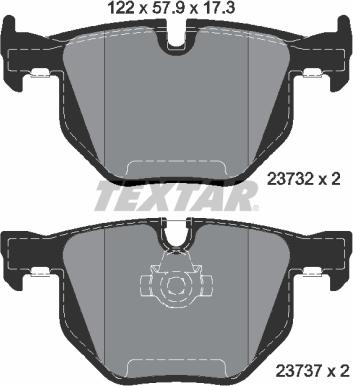 Textar 2373201 - Комплект спирачно феродо, дискови спирачки vvparts.bg