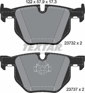 Textar 2373281 - Комплект спирачно феродо, дискови спирачки vvparts.bg