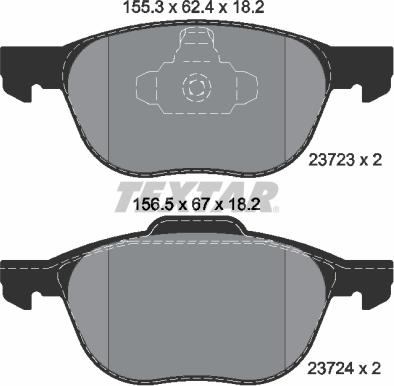 Textar 2372301 - Комплект спирачно феродо, дискови спирачки vvparts.bg
