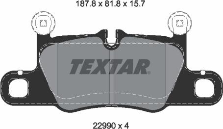 Textar 2299001 - Комплект спирачно феродо, дискови спирачки vvparts.bg
