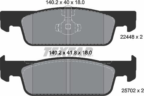 Textar 2244801 - Комплект спирачно феродо, дискови спирачки vvparts.bg