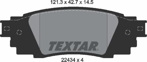 Textar 2243401 - Комплект спирачно феродо, дискови спирачки vvparts.bg
