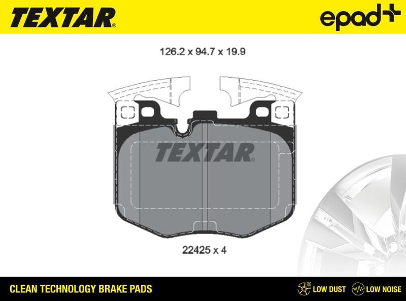 Textar 2242501CP - Комплект спирачно феродо, дискови спирачки vvparts.bg