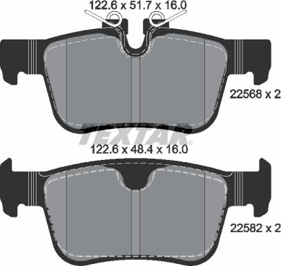 Textar 2256801 - Комплект спирачно феродо, дискови спирачки vvparts.bg