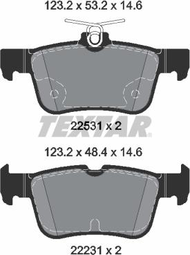 Textar 2253105 - Комплект спирачно феродо, дискови спирачки vvparts.bg