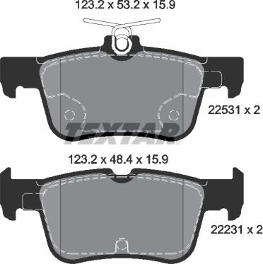 Textar 2253101 - Комплект спирачно феродо, дискови спирачки vvparts.bg