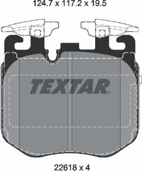 Textar 2261801 - Комплект спирачно феродо, дискови спирачки vvparts.bg