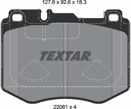 Textar 2206103 - Комплект спирачно феродо, дискови спирачки vvparts.bg