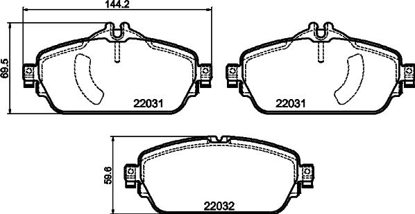 Textar 2203106 - Комплект спирачно феродо, дискови спирачки vvparts.bg