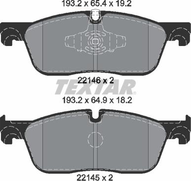 Textar 2214601 - Комплект спирачно феродо, дискови спирачки vvparts.bg